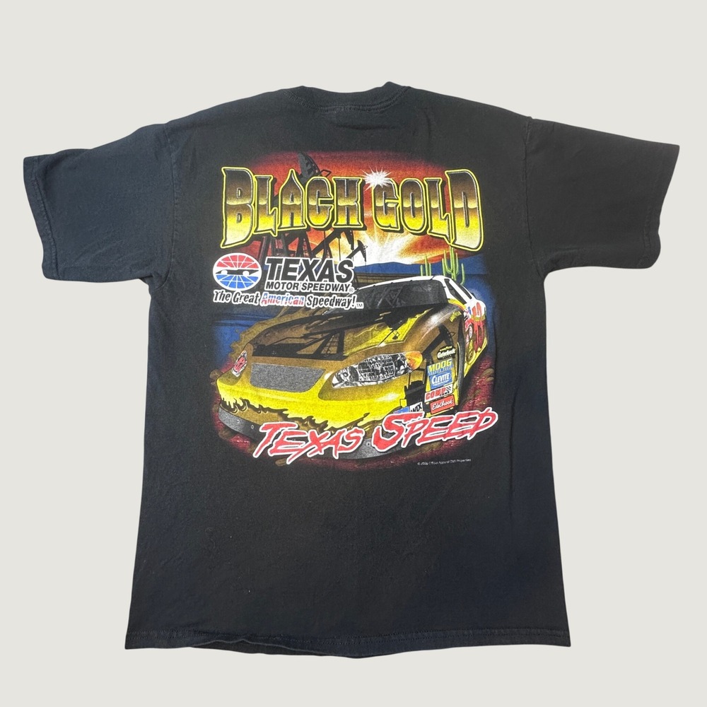 Vintage Texas Motor Speedway T-Shirt Mens L Black NASCAR Racing 2005 SMI Gildan